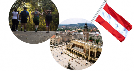 Grafika ozdobna: kolaż fotografii Krakowa