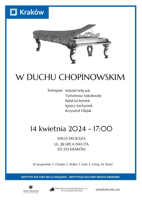 Grafika ozdobna z napisem W duchu Chopinowskim