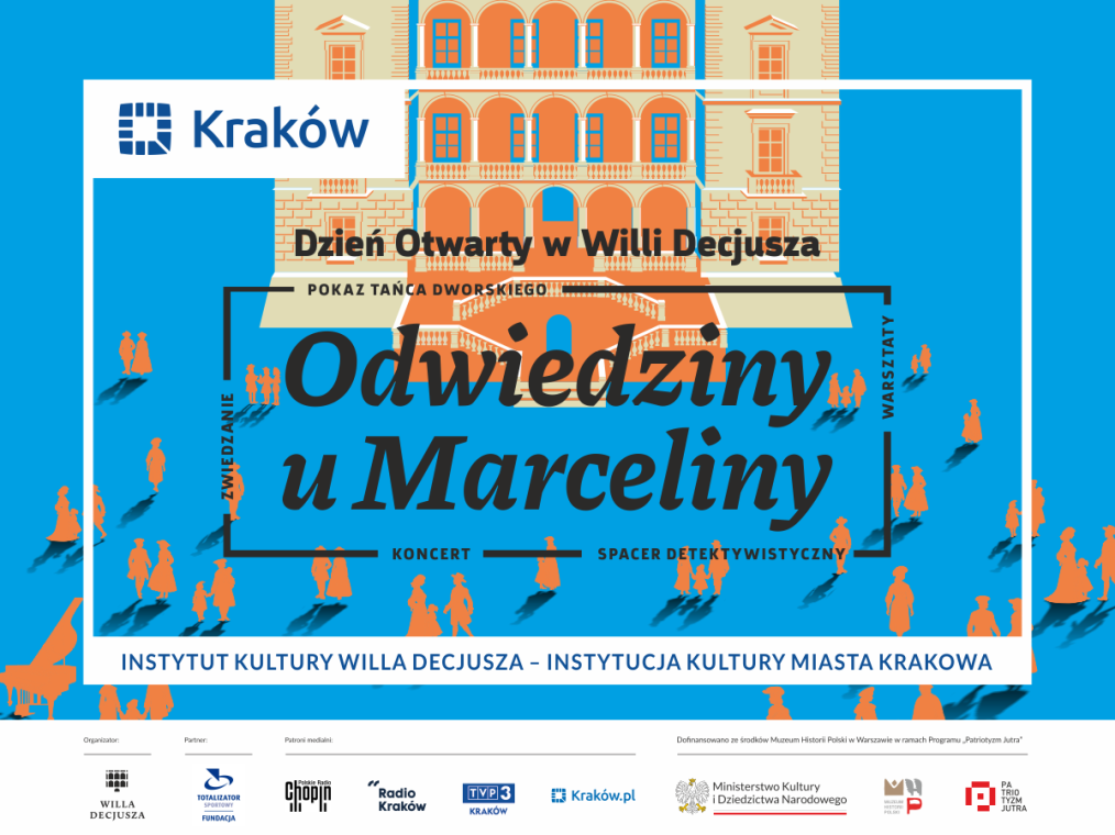 ozdobna grafika z napisem Odwiedziny u Marceliny
