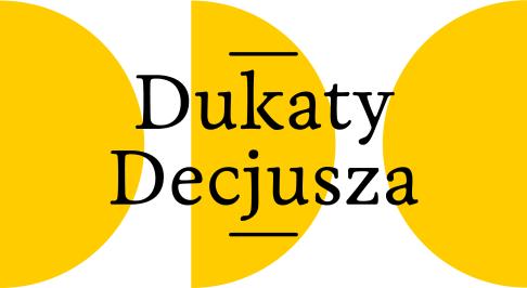 Grafika ozdobna z napisem Dukaty Decjusza