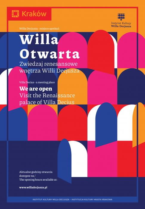 Grafika ozdobna z napisem Willa Otwarta