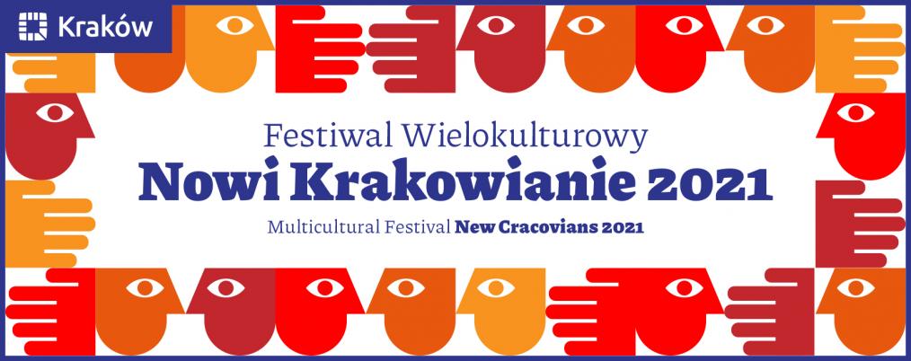 Grafika ozdobna z napisem Nowi Krakowianie